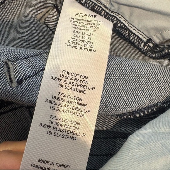 New Frame Women's Le Slim Palazzo Jeans Thunderstorm Sz 31 wide leg high rise - Picture 10 of 12